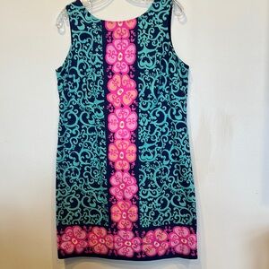 Lilly Pulitzer Blue and Green Sheath Mini Dress